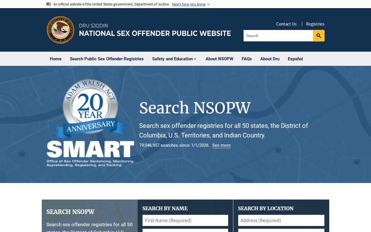 Navajo County sex offender check using the national NSOPW search