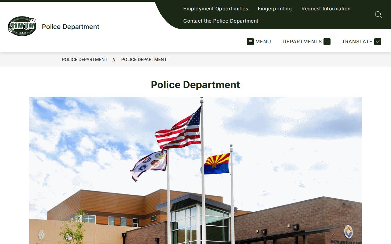 Show Low criminal history records through the Show Low Police Department